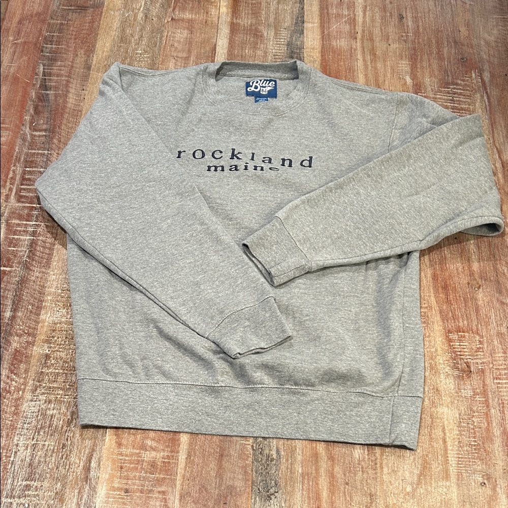 Blue 84 Heather Gray Rockland Maine Crewneck Sweatshirt